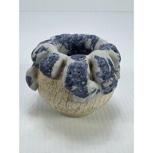 Dragonfly Stamped Marked Pottery Handmade Applied Art Studio Signed